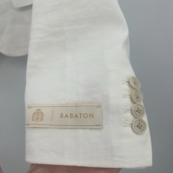 NWT Aritzia Babaton Mastery White Linen Blend Single Button Blazer Women's 4 - Picture 7 of 10